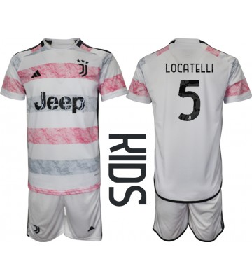 Juventus Manuel Locatelli #5 Koszulka Wyjazdowych Dziecięca 2023-24 Krótki Rękaw (+ Krótkie spodenki)